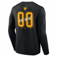 Pittsburgh Penguins Hustle Personalized Name & Number Long Sleeve T-Shirt - Black - NHL 203921094