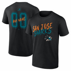 San Jose Sharks Big & Tall Hustle Personalized Name & Number T-Shirt - Black - NHL 203921099