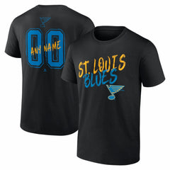 St. Louis Blues Big & Tall Hustle Personalized Name & Number T-Shirt - Black - NHL 203921110