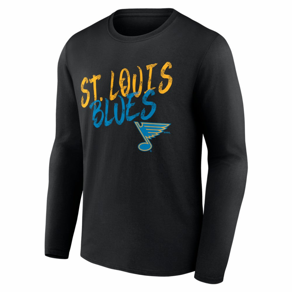 St. Louis Blues Hustle Personalized Name & Number Long Sleeve T-Shirt - Black - NHL 203921111