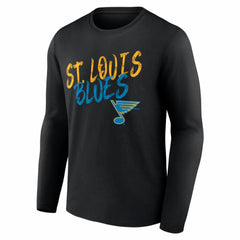 St. Louis Blues Hustle Personalized Name & Number Long Sleeve T-Shirt - Black - NHL 203921111