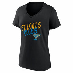 St. Louis Blues Women's Hustle Personalized Name & Number V-Neck T-Shirt - Black - NHL 203921114