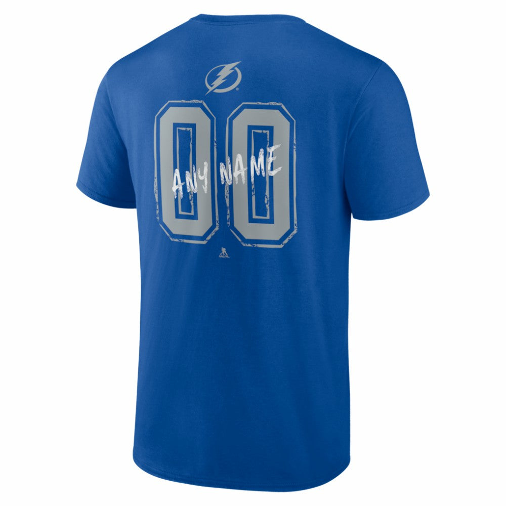Tampa Bay Lightning Hustle Personalized Name & Number T-Shirt - Blue - NHL 203921117