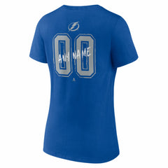 Tampa Bay Lightning Women's Hustle Personalized Name & Number V-Neck T-Shirt - Blue - NHL 203921118
