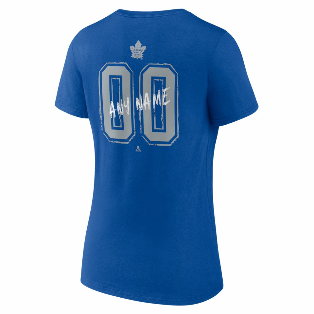 Toronto Maple Leafs Women's Hustle Personalized Name & Number V-Neck T-Shirt - Blue - NHL 203921122