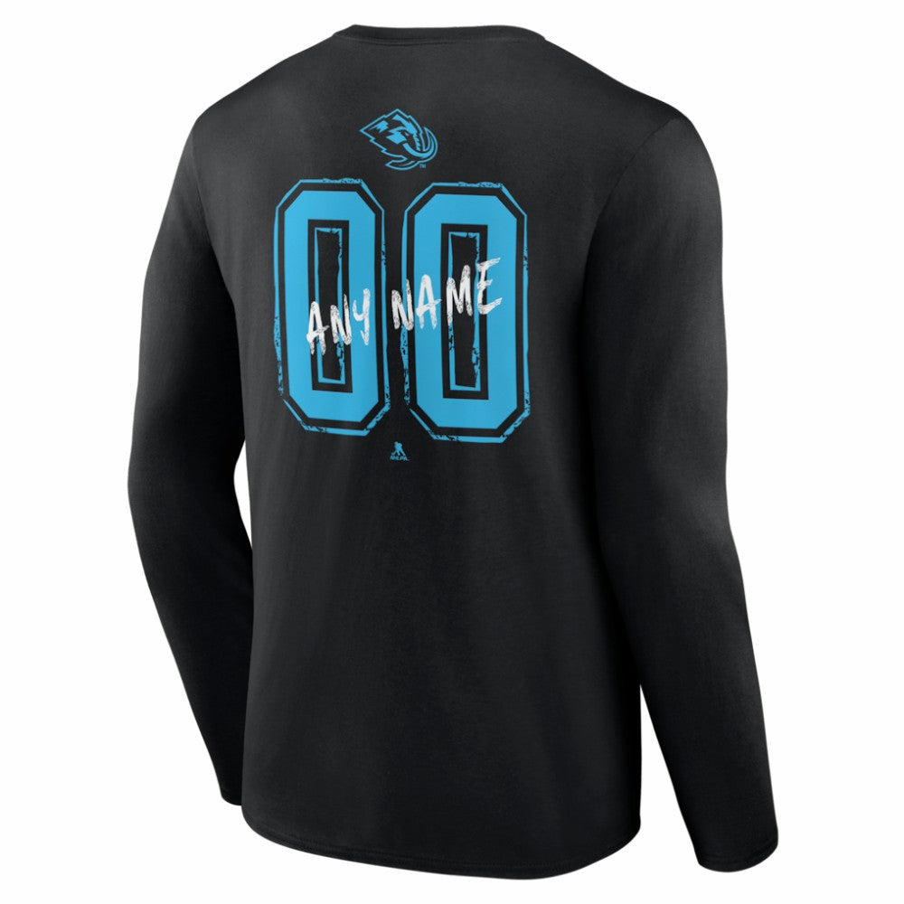 Utah Mammoth Hustle Personalized Name & Number Long Sleeve T-Shirt - Black - NHL 203921125