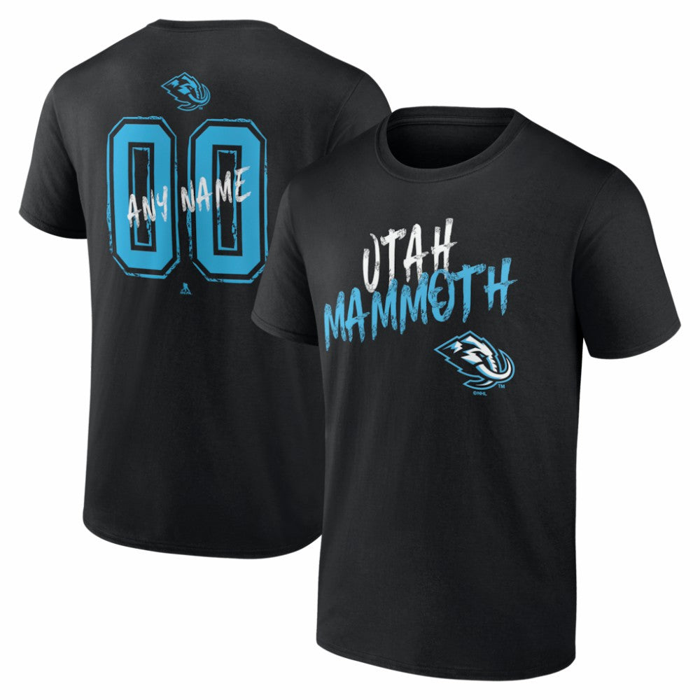 Utah Mammoth Hustle Personalized Name & Number T-Shirt - Black - NHL 203921127