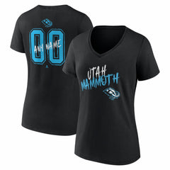 Utah Mammoth Women's Hustle Personalized Name & Number V-Neck T-Shirt - Black - NHL 203921128