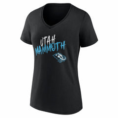 Utah Mammoth Women's Hustle Personalized Name & Number V-Neck T-Shirt - Black - NHL 203921128