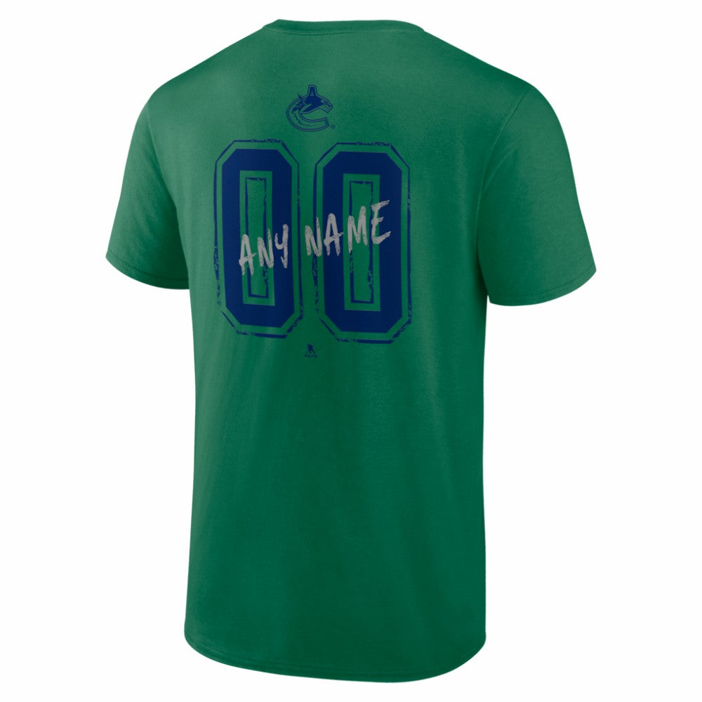 Vancouver Canucks Hustle Personalized Name & Number T-Shirt - Green - NHL 203921129