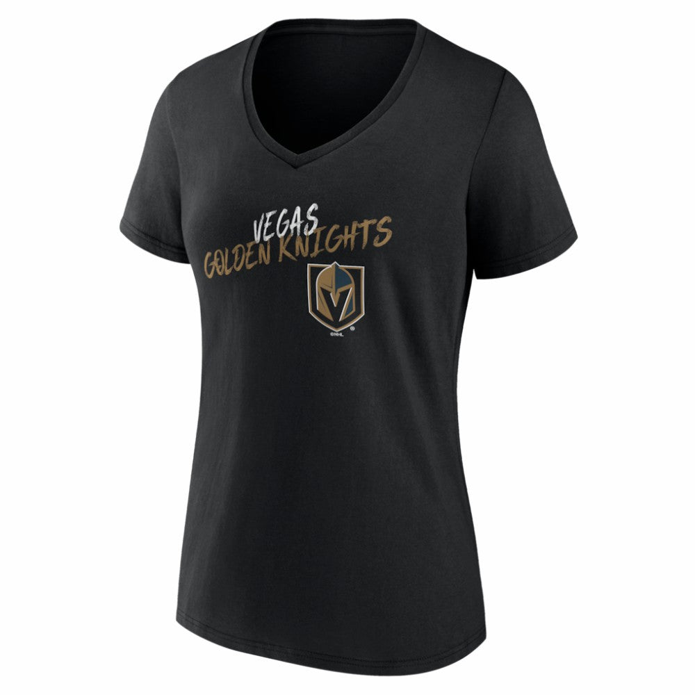 Vegas Golden Knights Women's Hustle Personalized Name & Number V-Neck T-Shirt - Black - NHL 203921135