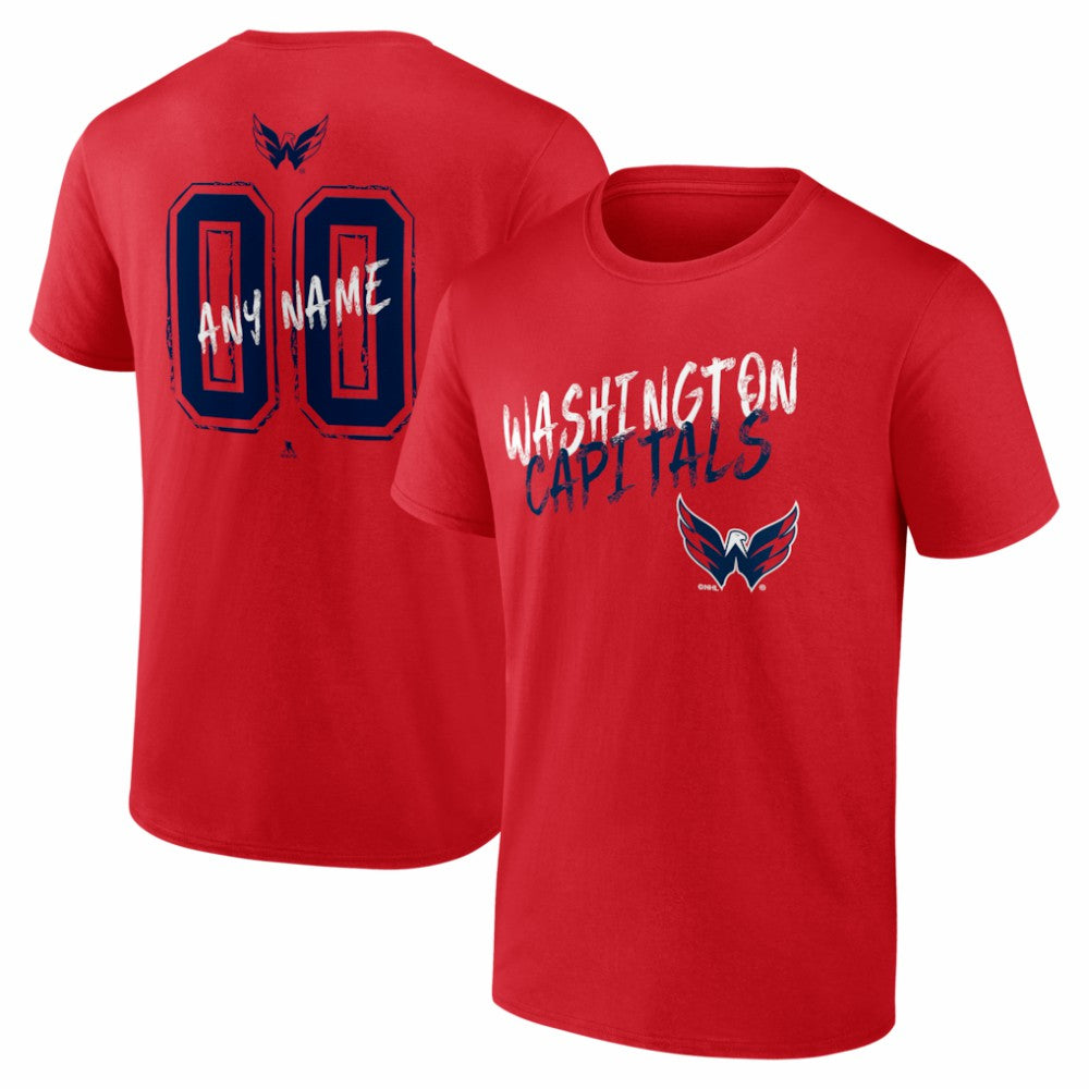 Washington Capitals Hustle Personalized Name & Number T-Shirt - Red - NHL 203921139