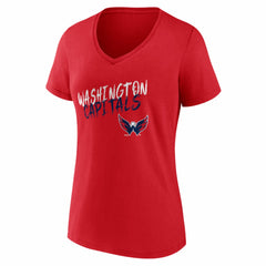 Washington Capitals Women's Hustle Personalized Name & Number V-Neck T-Shirt - Red - NHL 203921141