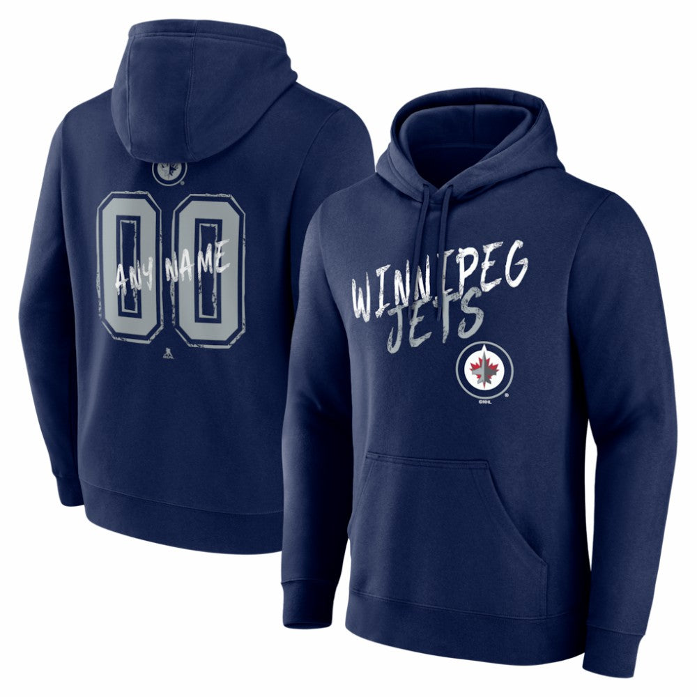Winnipeg Jets Big & Tall Hustle Personalized Name & Number Hoodie - Navy - NHL 203921142