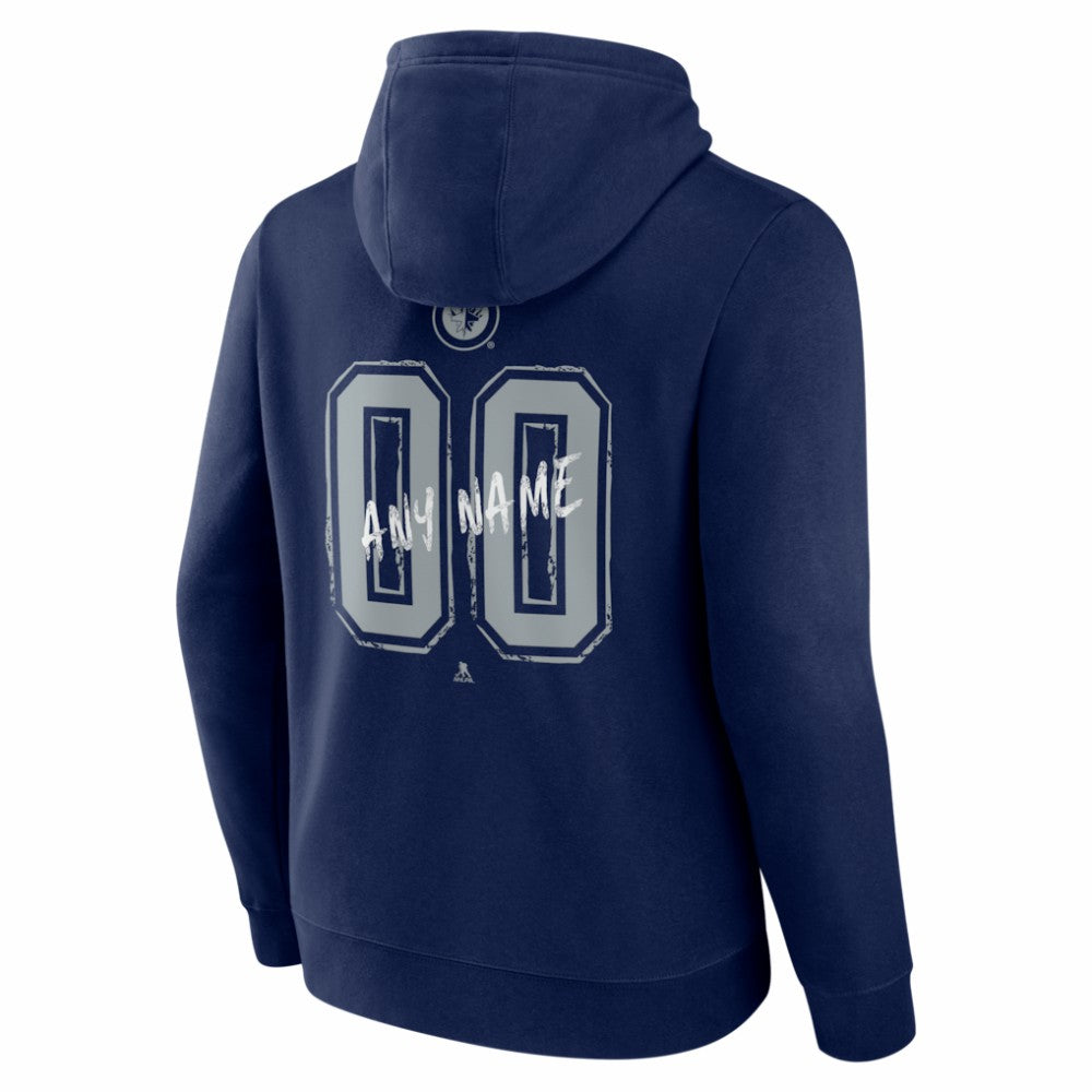 Winnipeg Jets Big & Tall Hustle Personalized Name & Number Hoodie - Navy - NHL 203921142