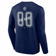 Winnipeg Jets Hustle Personalized Name & Number Long Sleeve T-Shirt - Navy - NHL 203921144