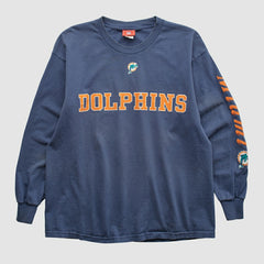 Fanatics Miami Dolphins NFL 2000s Long Sleeve T-shirt Navy Vintage