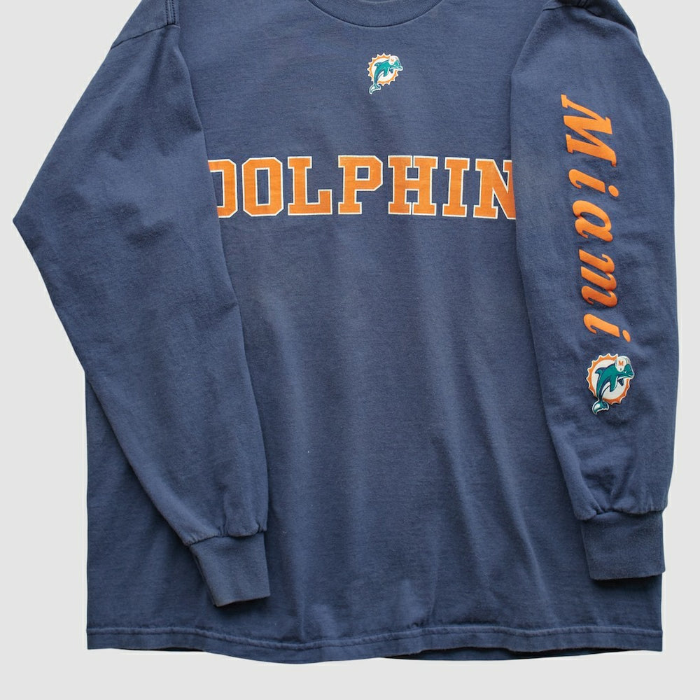Fanatics Miami Dolphins NFL 2000s Long Sleeve T-shirt Navy Vintage