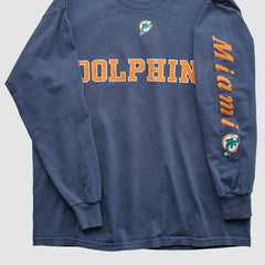 Fanatics Miami Dolphins NFL 2000s Long Sleeve T-shirt Navy Vintage