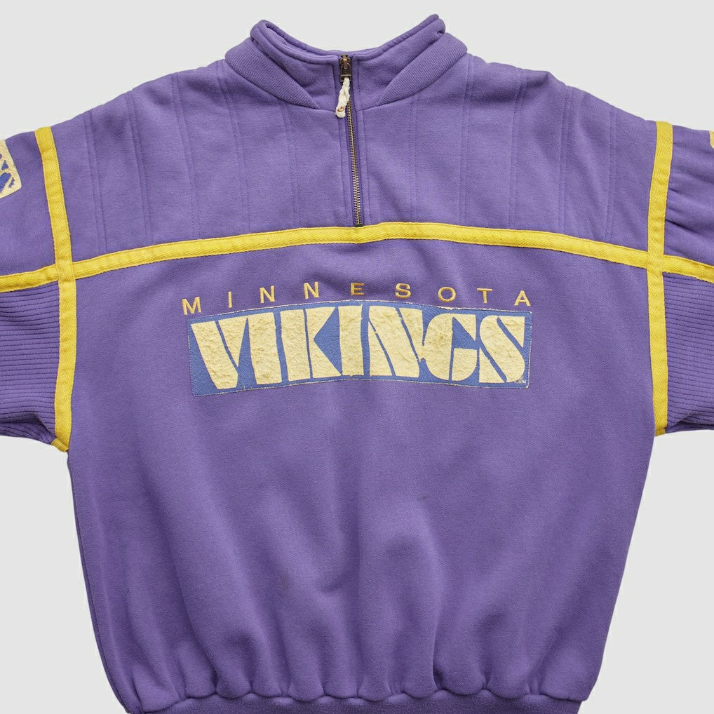 Fanatics Minnesota Vikings 90s 1/4 Zip Sweatshirt Purple Vintage