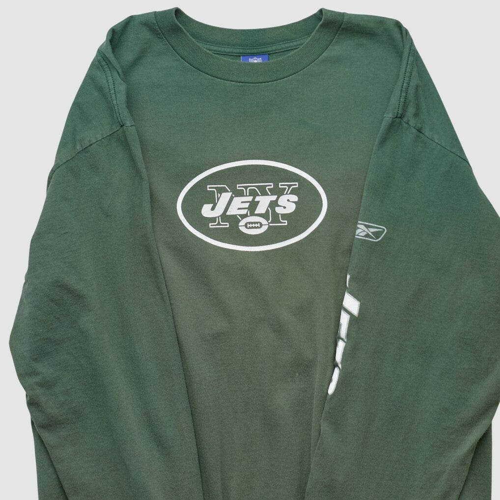 Fanatics New York Jets Reebok 2000s Long Sleeve T-shirt Green Vintage