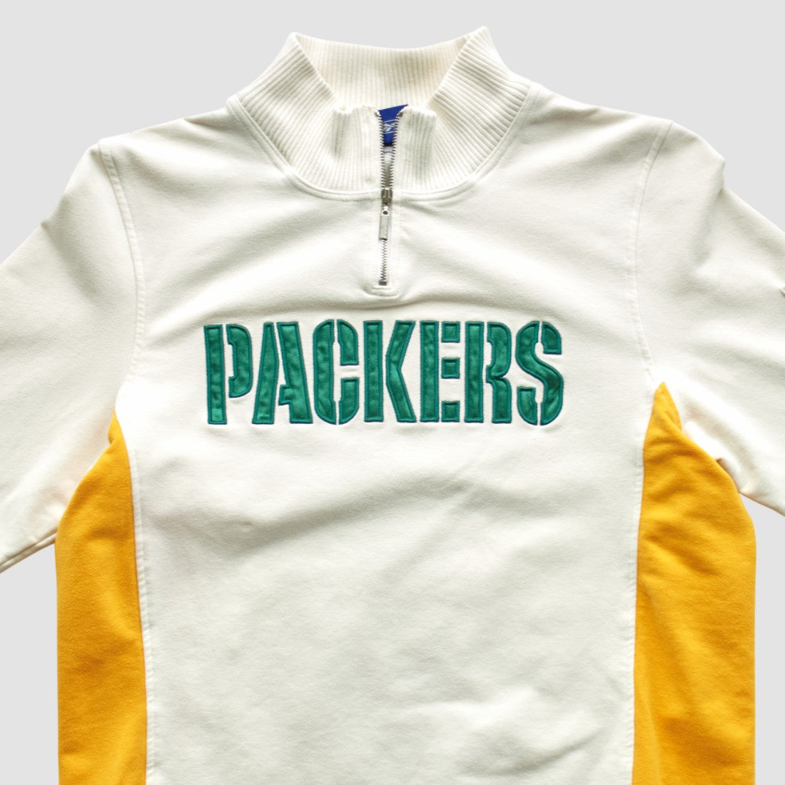 Fanatics Green Bay Packers Reebok 2000s 1/4 Zip Sweatshirt White Vintage