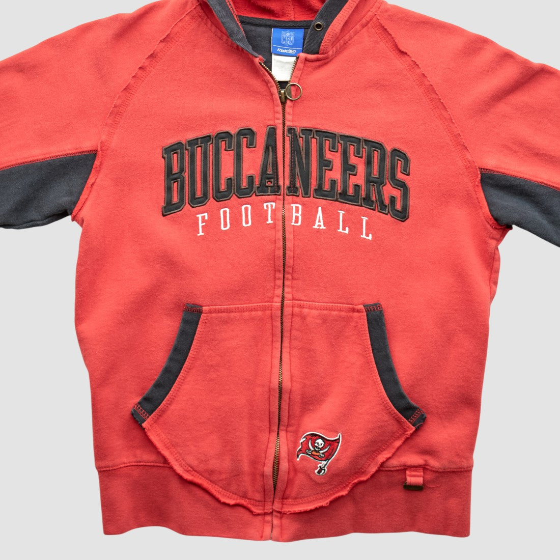 Fanatics Tampa Bay Buccaneers Reebok 2000s Hooded Full Zip Sweatshirt Red Vintage