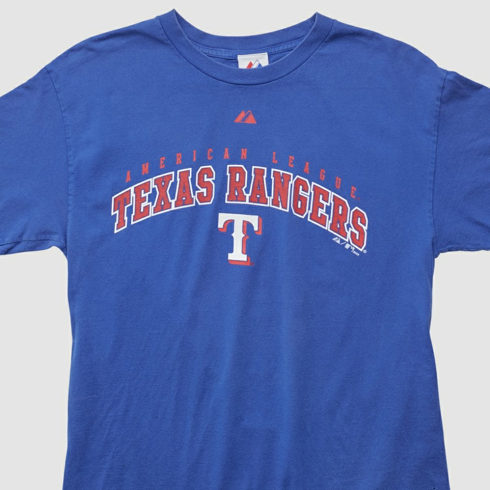 Texas Rangers Majestic 2009 T-shirt - Blue - Vintage - Fanatics Sale