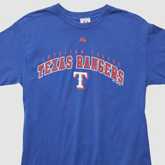 Texas Rangers Majestic 2009 T-shirt - Blue - Vintage - Fanatics Sale