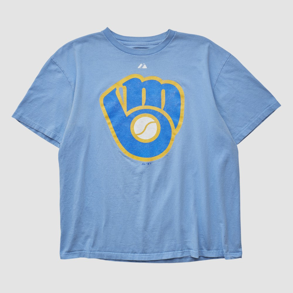 Milwaukee Brewers Majestic 2000s T-shirt - Light Blue - Vintage - Fanatics Online