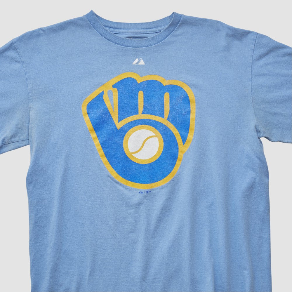 Milwaukee Brewers Majestic 2000s T-shirt - Light Blue - Vintage - Fanatics Online