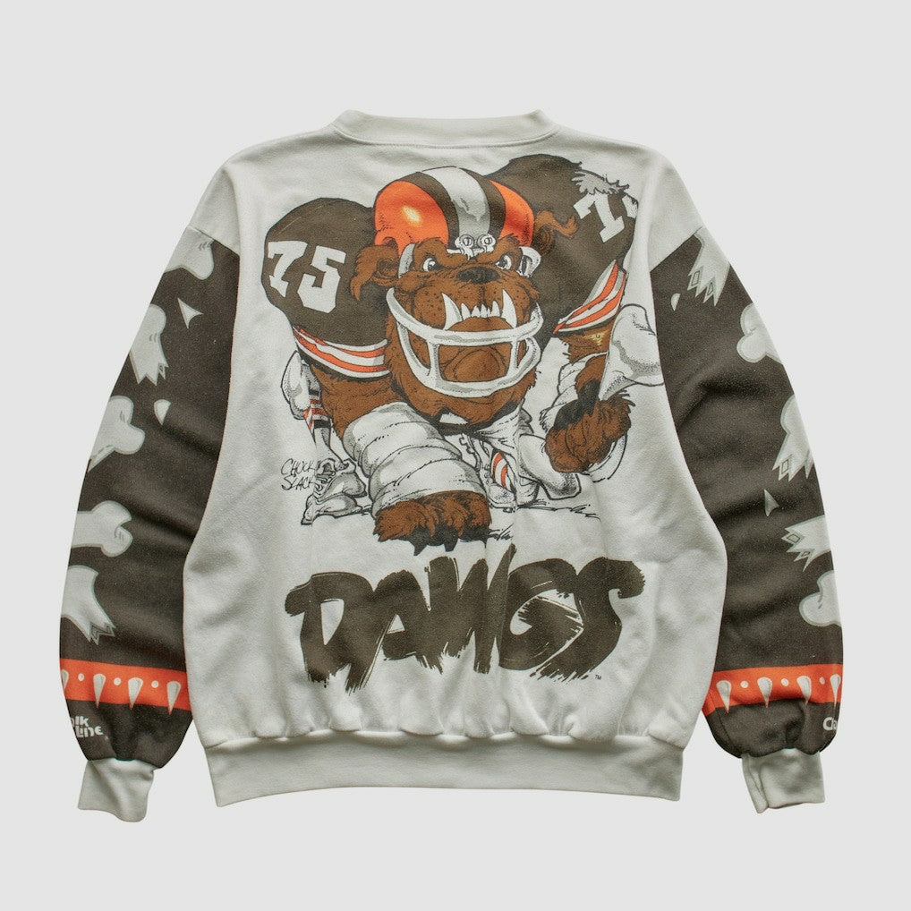 Fanatics Cleveland Browns Chalk Line 90s Pullover Sweatshirt White Vintage