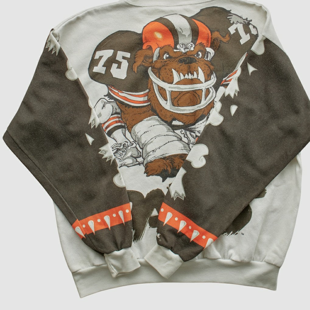 Fanatics Cleveland Browns Chalk Line 90s Pullover Sweatshirt White Vintage