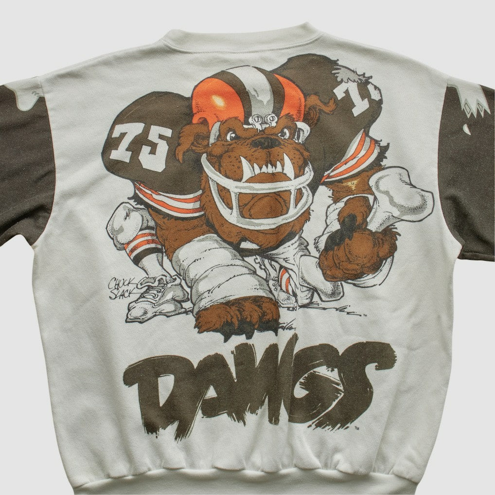 Fanatics Cleveland Browns Chalk Line 90s Pullover Sweatshirt White Vintage