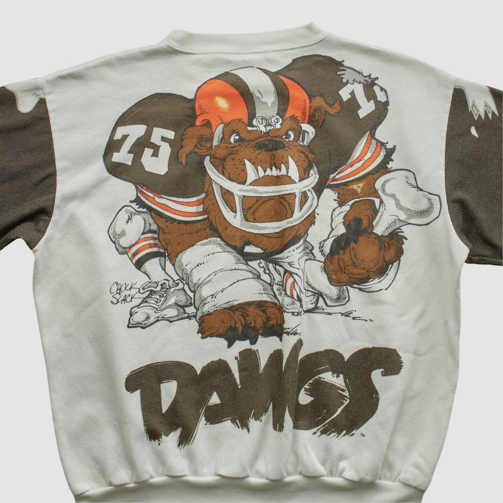 Fanatics Cleveland Browns Chalk Line 90s Pullover Sweatshirt White Vintage