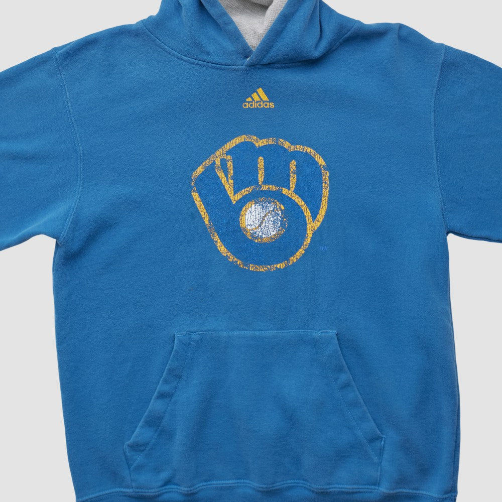 Milwaukee Brewers Adidas 2010s Hooded Pullover Sweatshirt - Blue - XVintage - Fanatics Sale