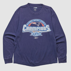 Fanatics New England Patriots Reebok 2005 Long Sleeve T-shirt Navy Vintage