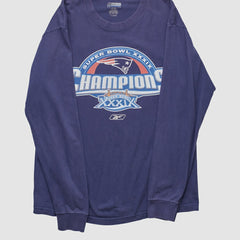 Fanatics New England Patriots Reebok 2005 Long Sleeve T-shirt Navy Vintage