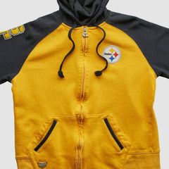 Fanatics Pittsburgh Steelers Reebok 2000s Hooded Full Zip Sweatshirt Yellow Vintage