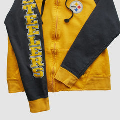 Fanatics Pittsburgh Steelers Reebok 2000s Hooded Full Zip Sweatshirt Yellow Vintage