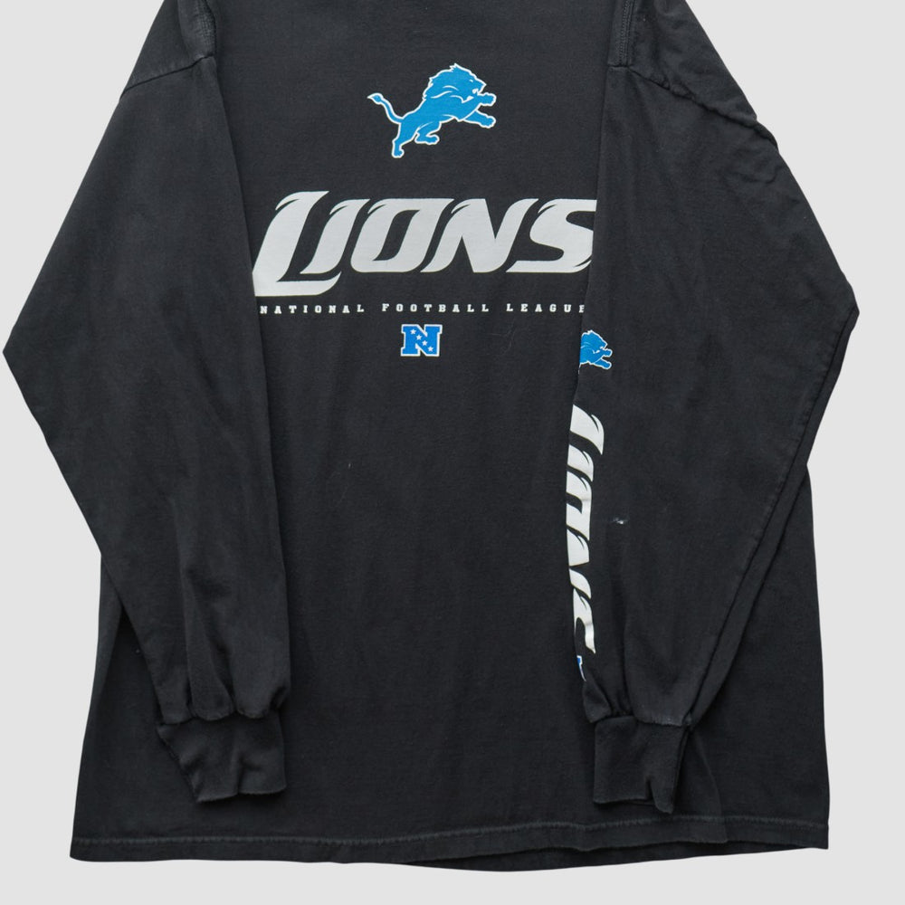 Fanatics Detroit Lions NFL 2010s Long Sleeve T-shirt Black Vintage