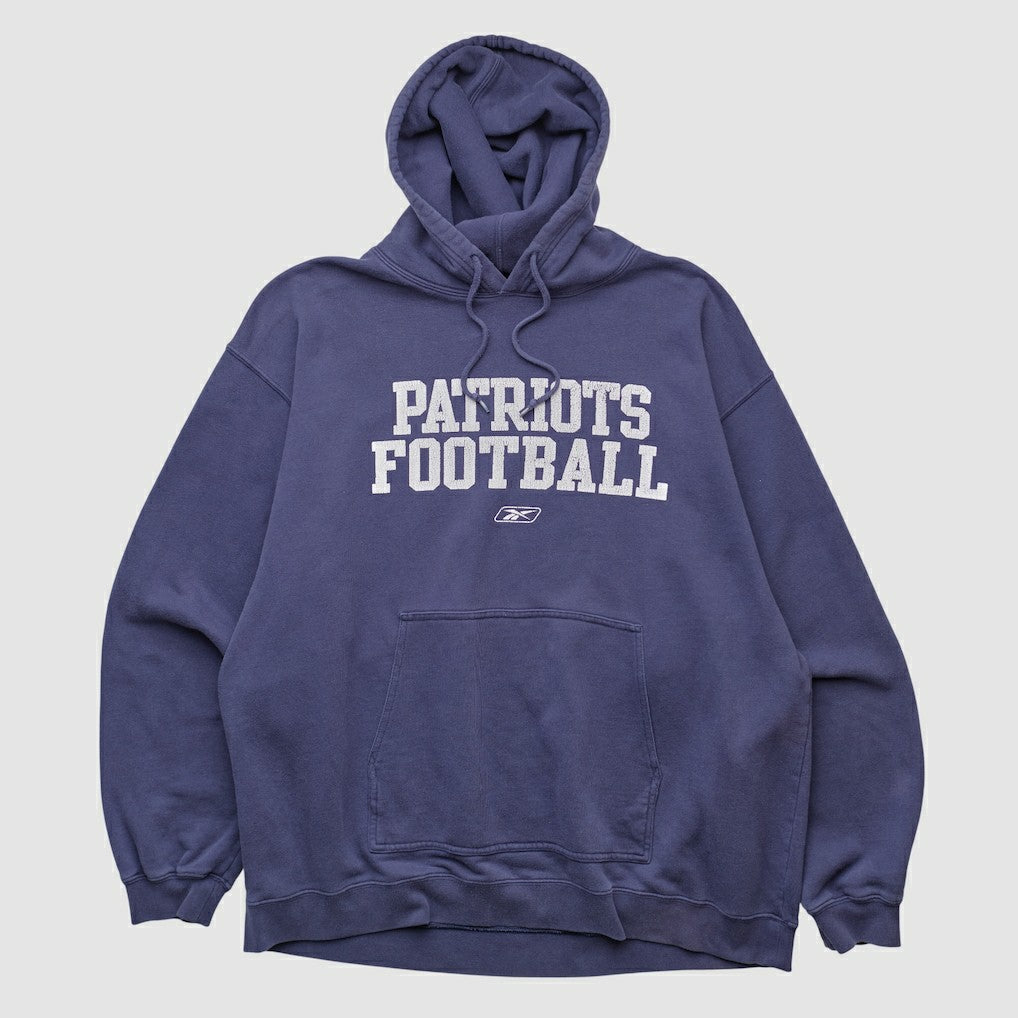 Fanatics New England Patriots Reebok 2000s Hooded Pullover Sweatshirt Navy Vintage
