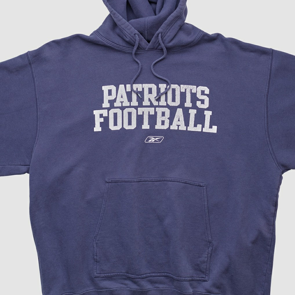 Fanatics New England Patriots Reebok 2000s Hooded Pullover Sweatshirt Navy Vintage
