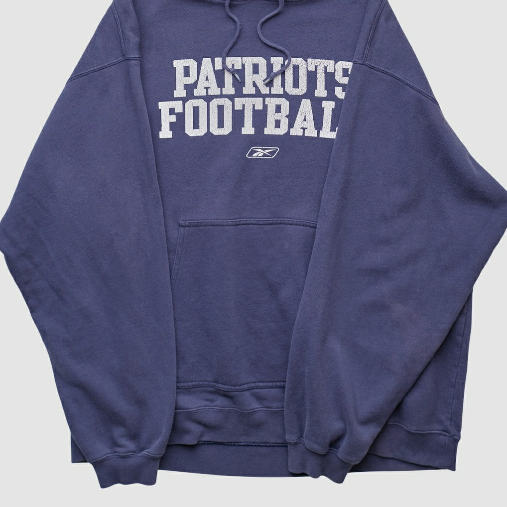 Fanatics New England Patriots Reebok 2000s Hooded Pullover Sweatshirt Navy Vintage