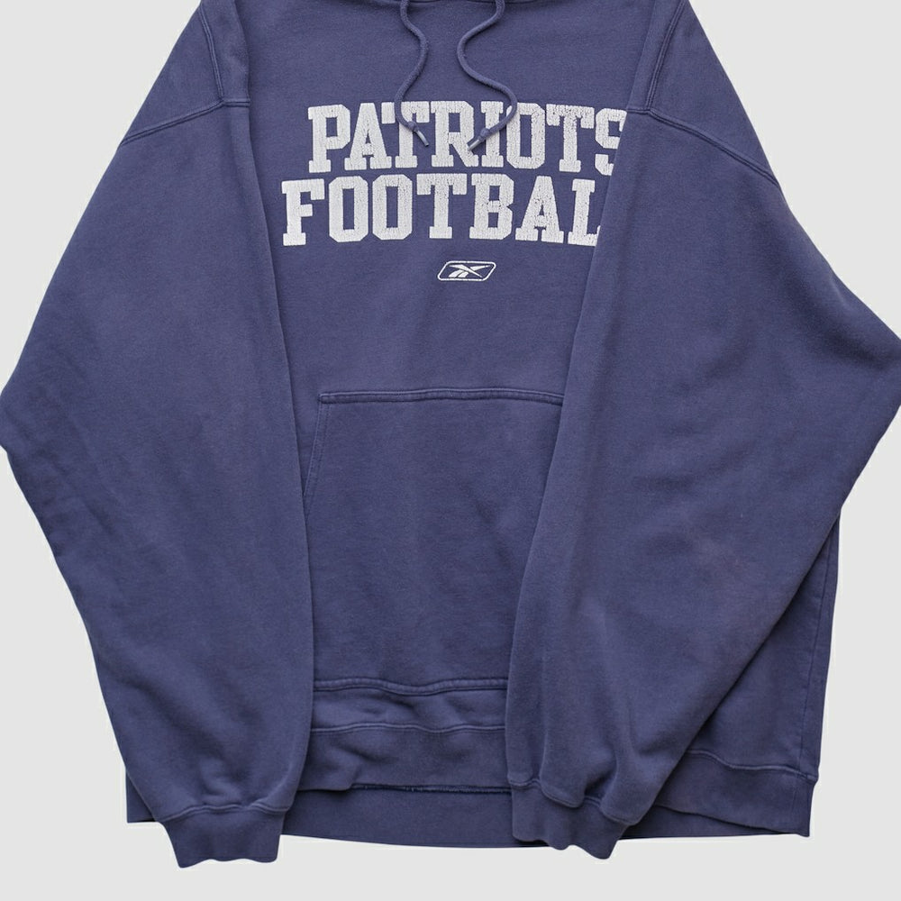 Fanatics New England Patriots Reebok 2000s Hooded Pullover Sweatshirt Navy Vintage