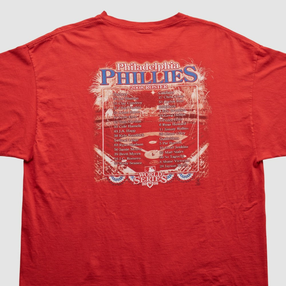 Philadelphia Phillies Majestic 2008 T-shirt - Red - XVintage - Fanatics Sale