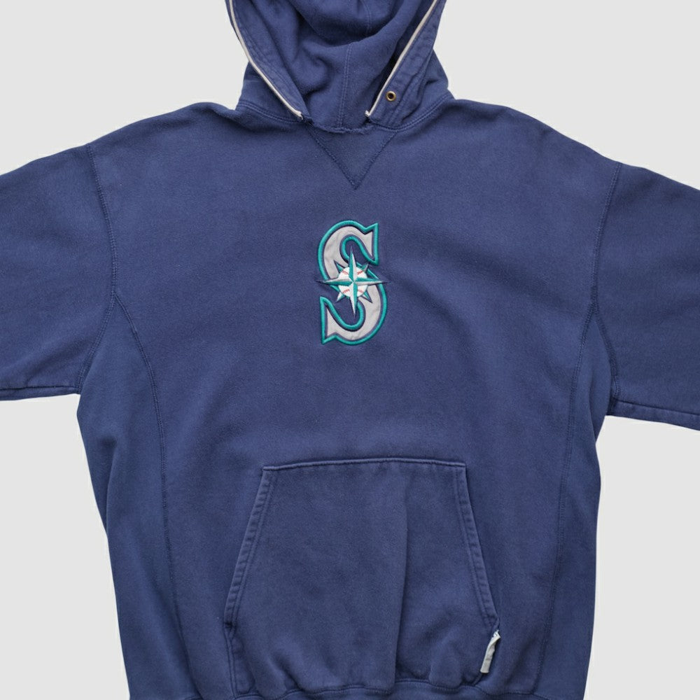 Seattle Mariners Champion 2000s Hooded Pullover Sweatshirt - Navy - Vintage - Fanatics Discount