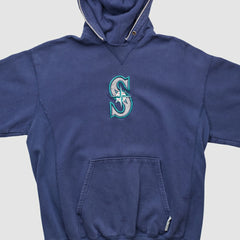 Seattle Mariners Champion 2000s Hooded Pullover Sweatshirt - Navy - Vintage - Fanatics Discount