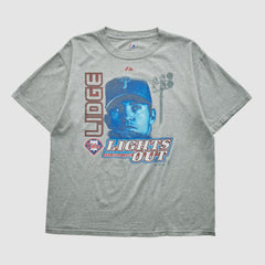Brad Lidge Majestic 2000s T-shirt - Heather Gray - Vintage - Fanatics Online