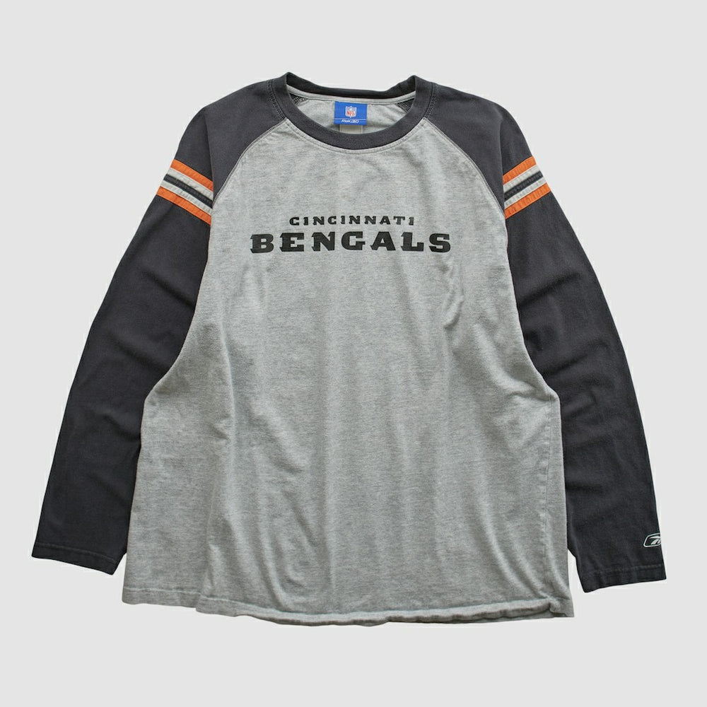 Fanatics Cincinnati Bengals Reebok 2000s Long Sleeve T-shirt Heather Gray Vintage
